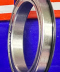 6807ZZNR Bearing 35x47x7mm Shielded Snap Ring showing chrome steel construction from a side view.