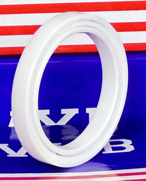 Close-up view of a 6808 Full Ceramic Bearing 40x52x7mm featuring a white zirconium oxide cage.