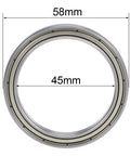 6809ZZ Deep Groove Ball Bearing Z2 Double Shielded 45mm Inner Diameter 58mm Outer Diameter Chrome Steel GCr15