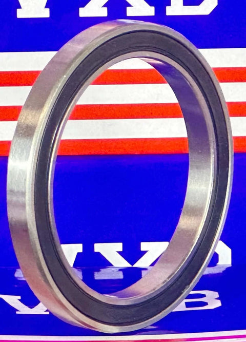 6810RS Bearing 50x65x7mm - Sealed Ball Bearing showing side view with double rubber seals and chrome steel construction.
