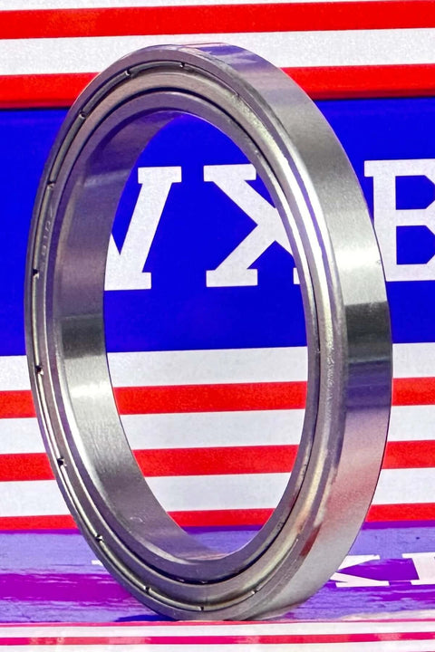 6810ZZ Bearing 50x65x7mm Shielded Ball Bearing side view showcasing chrome steel material and precision design.