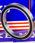 6811-2RS Bearing 55x72x9mm Sealed Ball Bearing - side view showcasing rubber seal and chrome steel finish.