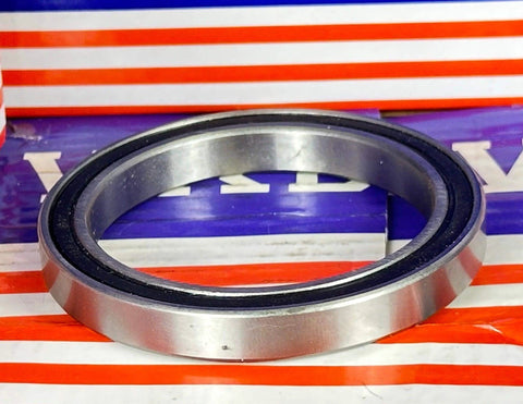 6811-2RS Bearing 55x72x9mm Sealed Ball Bearing with rubber seal and chrome steel, showing side view.