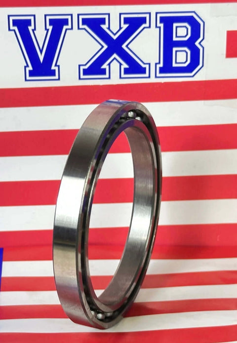 6814 Bearing 70x90x10 Open showing chrome steel construction and deep groove design on a striped background