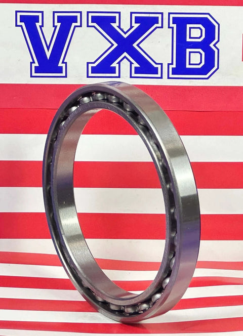 6815 Bearing 75x95x10 Open side view showing chrome steel ball bearing construction and inner design.