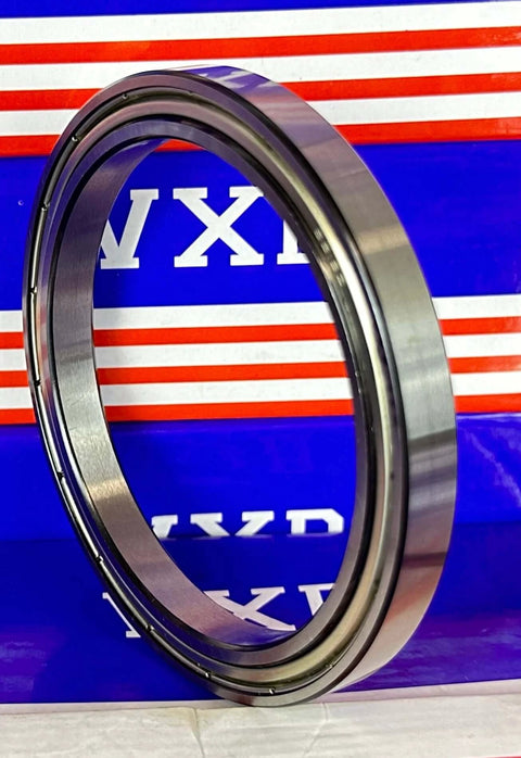 6816ZZ Bearing 80x100x10mm - Double Shielded Ball Bearing, side view showing chrome steel construction and slim design.