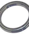 6816ZZ Bearing 80x100x10mm - Double Shielded Ball Bearing, chrome steel, shown from the side with a clear view of the metal shields.