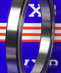 6818ZZ Bearing 90x115x13 Shielded Ball Bearing side view showcasing chrome steel material and double metal shields.