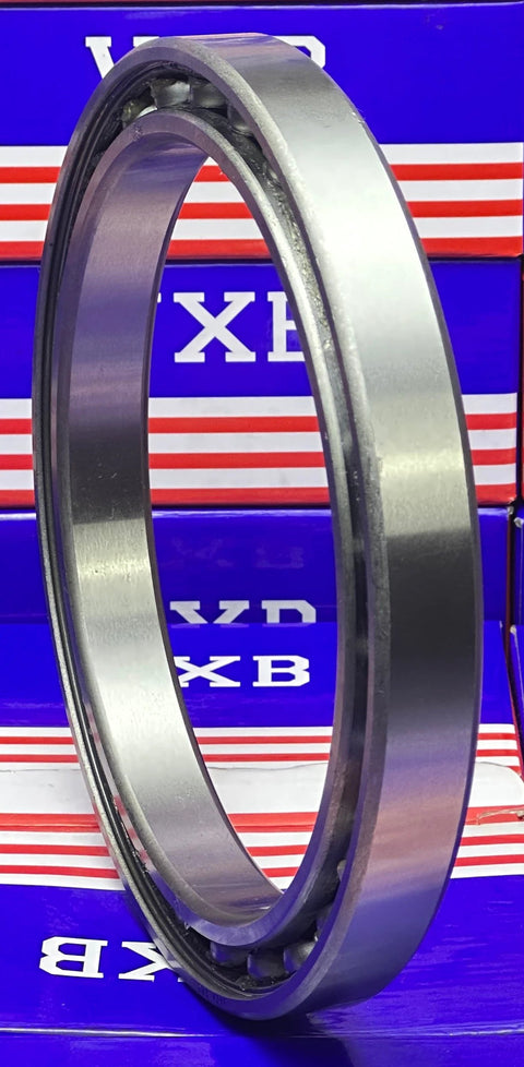 Front view of 6826 Thin Section Metric Ball Bearing 130x165x18mm Large with steel open style design against branded background.