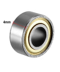 Close-up of 684ZZ Ball Bearing 4mm X 9mm X 4mm Double Shielded Deep Groove Carbon Steel Pre Lubricated with dust shields, side view
