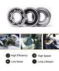 uxcell 684ZZ ball bearings, 4x9x4 mm, double shielded (2Z), carbon steel; three bearings shown