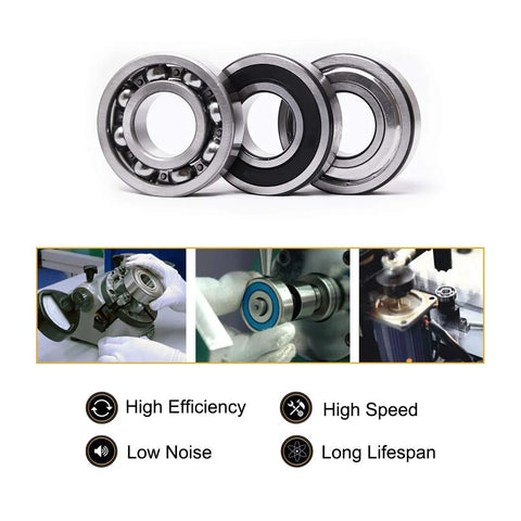 uxcell 684ZZ ball bearings, 4x9x4 mm, double shielded (2Z), carbon steel; three bearings shown