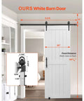Sliding Barn Door Kit With Hardware 30 By 84 Inch MDF Panel Water Resistant PVC Coating Easy To Install Quiet And Smooth Sliding