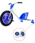 68mm x 24mm Wheels Replacement for Ripster Ripsurf Caster Board RipRider FlashRider PowerRider 360 Caster Trike in blue, shown close-up
