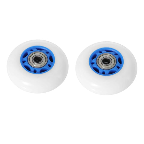 68mm x 24mm Wheels Replacement for Ripster Ripsurf Caster Board RipRider FlashRider PowerRider 360 Caster Trike Kids Scooter Skateboarded CasterBoard Parts Blue (2 Pack) on white background.