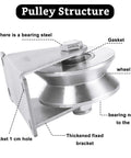 Diagram of Large 68mm V Groove Pulley Wheel With 304 Stainless Steel Silent Pulley Block And Duplex Bearings showing parts