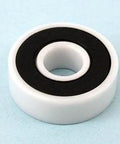 6900-2RS Full Ceramic Bearing 10x22x6mm Si3N4/PTFE side view showcasing the ceramic design and PTFE cage.
