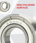Close-up of chrome steel 6900Z bearing from Mini Bike Steering Bearings And Bushing Kit For Coleman CT200U BT200X CT200U EX RT100 RT200 And Predator 212cc Minibikes Chrome Steel Axle Sleeve Deep Groove Ball Bearings Wear Resistant Durable And Easy Fit, showing high polished surface.