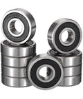 6902-2RS Deep Groove Ball Bearings Pack Of 10 With Double Rubber Seals, Pre Lubricated Chrome Steel GCr15 shown in stack