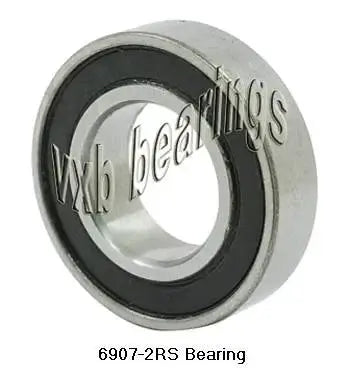 6907-2RS Bearing with double rubber seals and 35mm ID shown at side angle