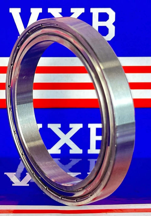 Side view of S6811ZZ Food Grade Stainless Steel Ball Bearing, 55mm x 72mm x 9mm size, ideal for food processing machinery.