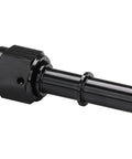 6AN Female Swivel to Three Eighths Inch Quick Disconnect EFI Fuel Fitting Adapter Straight Aluminum Black Push On Swivel End