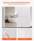 Sliding Barn Door 48 By 84 Inch With High Strength MDF Panel And Hardware Kit Waterproof PVC Surface Easy To Install H Frame