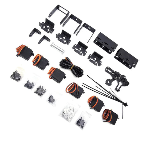 Components of Six Degree Of Freedom Robotic Arm Kit With Six Servo Motors Programmable Clamp Hand Claw for STEM Education