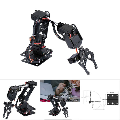 Six Degree Of Freedom Robotic Arm Kit With Six Servo Motors Programmable Clamp Hand Claw Manipulator for STEM education.