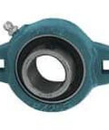 Front view of 1-3/16 in Narrow Set Screw Flange Bearing BFX206-19, Malleable Iron Housing, 2-Unit Pack for Shaft Support and Flange Mounting.