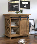 Wooden cabinet with 6.6FT Super Mini Sliding Barn Door Hardware Kit for Single Cabinet Doors on TV Stands and Small Wardrobes, J Shape Hanger Design