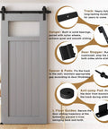 6FT Sliding Barn Door Hardware Kit for Single Doors up to 36 Inch, Heavy Duty Carbon Steel Track, Easy Install Design, Door Components View