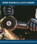 Using 6 Inch Aluminum Oxide Thin Type 1 Grinder Cut Off Wheels For Metal And Stainless Steel, heavy-duty cutting, sparks flying