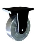 ✝️ 6" inch Caster Wheel 3307 Lbs Fixed Cast iron PU - Top Plate Mount, side view showing sturdy design for automation systems.