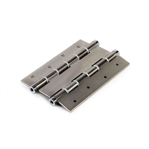 6 Inch Double Opening Door Hinge With Double Spring 360 Automatic Closing For Wooden Doors Gold, front angle view