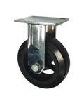 6" inch Heavy Duty Caster Wheel 617 Lbs Fixed Rubber - Top Plate Mount shown from side angle