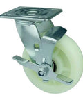 ✝️ 6" inch heavy duty caster wheel 1543 lbs side brake polypropylene - top plate mount for CNC and automation, 1-pack