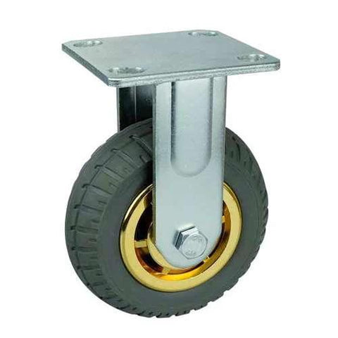 6" inch Heavy Duty Caster Wheel 551 Lbs Fixed PP Core - Rubber - Top Plate Mount for smooth motion in mechanical systems