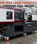 Industrial machine equipped with Six Inch Heavy Duty Caster Wheel Set Of Four For Industrial Equipment And Workbenches in a warehouse.