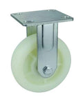 6" inch heavy duty caster wheel 617 lbs fixed polypropylene - top plate mount, side view showing wheel and plate