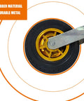 Close-up of a 6 Inch Gate Caster Wheel For Metal Swing Tube Gate And Farm Wooden Fence Gate 360 Degree Swivel Spring Loaded