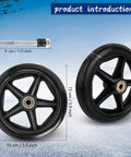 6 Pack 6 Inch Replacement Walker Wheels Kit With Bearings And Screws For Wheelchairs And Walkers Rubber Rollator Wheels