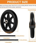 Diagram showing dimensions of 2Pcs 6 Inch Replacement Wheelchair Wheels for Walkers; includes measurements and side view details.