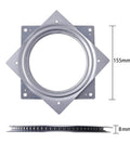 6 Inch Heavy Duty Steel Lazy Susan Turntable, Square Low Profile Rotating Tray with Steel Ball Bearings, 500 lb Load Capacity
