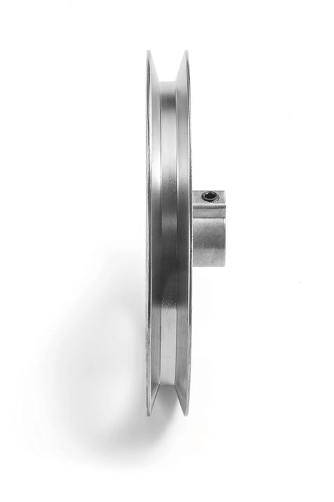 Side view of Heavy Duty 6 Inch V Groove Drive Pulley With Half Inch Bore 34 Degree V Groove Zinc Die Cast Z3A for 4L A Belts