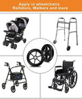 Image of 2Pcs 6 Inch Replacement Wheelchair Wheels for Walkers among strollers, rollators, walkers, and wheelchairs.