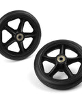 2 Pack 6 Inch Rubber Wheelchair Wheels Replacement for Walkers, Rollators, Wheelchairs, Durable Anti-Slip ABS Wheel Hub, Black