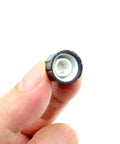 Close-up of 10 Pcs 6mm D Type Potentiometer Knob, black interior view, for encoder electric guitar speaker mixer, 15x13.5mm replacement