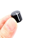 Close-up of black 10 Pcs 6mm D Type Potentiometer Knobs For 6 Mm Shaft Dope Volume Tone Rotary Knobs For Encoder Electric Guitar Speaker