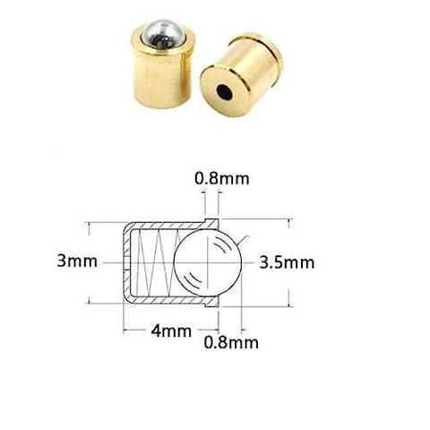 6mm x 6mm ball plungers spring detent type made from 304 stainless steel, 20 piece set, push fit design diagram